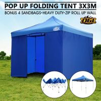 OGL 3x3M Pop Up Outdoor Folding Marquee Gazebo Party Tent Blue