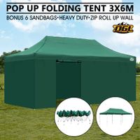 OGL 3x6M Pop Up Outdoor Folding Marquee Gazebo Party Tent Green