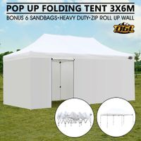 OGL 3x6M Pop Up Outdoor Folding Marquee Gazebo Party Tent White