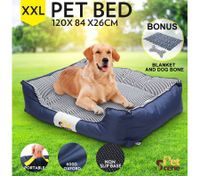 Soft Washable Pet Bed Mattress with Blanket & Dog Bone-XXLarge