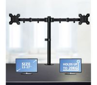Computer Monitor Desk Mount Bracket Dual LED LCD 2 Arms Holds
