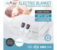Double Control Electric Blanket Luxury Fleecy - Queen Size