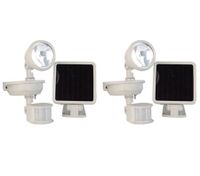 2x Outdoor Courtyard Weatherproof Solar Powered Motion PIR Sensor Lights