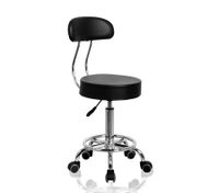 Black Salon Stool w/ Backrest