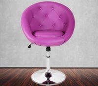 Purple PU Tufted Bar Chair