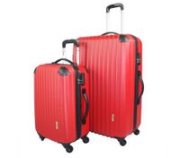 2pc Hard - Shell Luggage Trolley Set - Red