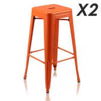 Set of 2 Tall Metal Bar Stools-jacinth