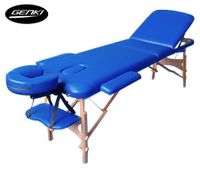 Genki Portable 3-Section Massage Table Chair Bed Foldable with Carry Bag - High Density Foam - Blue
