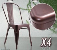 Copper Crack Finish Metal Chairs