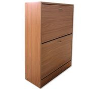 Wooden Shoe Storage Cabinet with 2 Racks - Beige