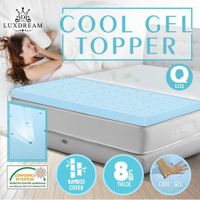 Queen Size Mattress Topper Cool Gel Memory Foam -8cm Thick