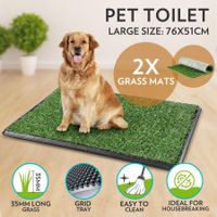 Dog Grass Toilet Puppy Indoor Potty Training Pet Loo Pad Pee Tray 2 Mats