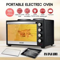 Maxkon 48L Portable Oven Electric Convection Toaster with Rotisserie & Hotplates 