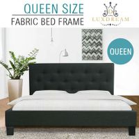 LUXDREAM  Charcoal Linen Bed Frame-Queen 

