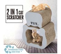 Cat Scratching Post Corrugated Cardboard Scratcher 2PCS Scratchboard - Cat-Head Shape