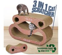 Cat Scratching Post Corrugated Cardboard Scratcher 2PCS Scratchboard - Glasses Shape