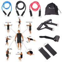 9Pcs Resistance Bands Elastic Exercise Set Fitness Tube Yoga Workout Pilates Crossfit Equipment Training Rope