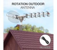 Outdoor Antenna UHF/VHF 350°  Rotating HDTV Aerial with Infrared Remote Control & 12m Cable