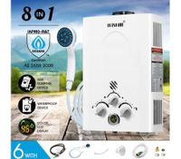 MAXKON 8 in 1 520L/Hr Portable Outdoor Gas Instant Shower Water Heater - White