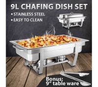 9L Bain Marie Bow Chafing Dishes  S/S Buffet Food Warmer Stackable