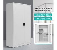 Filing Cabinet Lockable Steel Storage Cupboard with Hanger & Drawer