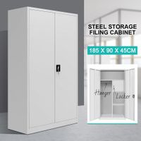 Filing Cabinet Lockable Steel Storage Cupboard with Hanger & Drawer