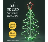 3D Christmas Tree Light 10M LED Rope Fairy Xmas Decor Figure -Green