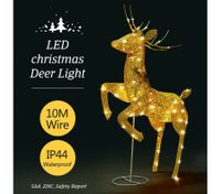 3D Christmas Reindeer Light 10M LED Rope Fairy Xmas Decor Figure - Golden