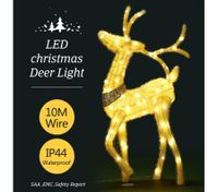 3D Christmas Reindeer Light 10M LED Rope Fairy Xmas Decor Figure - Warm White