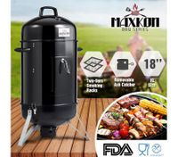 Maxkon Vertical 18" Charcoal Barrel Smoker Portable Outdoor Camping BBQ Grill