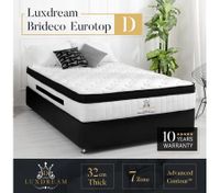 Luxdream Double Mattress 32cm Brideco 7-Zone Euro Top Pocket Spring Bed
