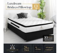 Luxdream Queen Mattress 28cm Brideco 7-Zone Pillow Top Pocket Spring Bed
