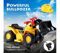 Kids Off Road Bulldozer 6V Electric Ride on Digger w/Toy Stones & Safety Helmet