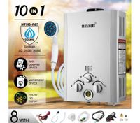 MAXKON 520L/Hr Portable 10 in 1 Outdoor Gas LPG Instant Shower Water Heater - Silver