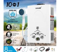 MAXKON 10 in 1 520L/Hr Portable Outdoor Gas Instant Camp Shower Water Heater-White
