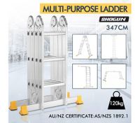 Certified Ladder Multipurpose Adjustable Aluminium Platform Step Ladder 12 Steps