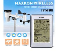 Maxkon Wireless Solar-Powered Touch Screen Home Weather Forecast Station