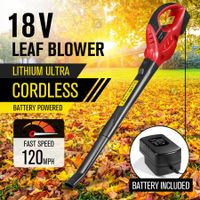 Cordless Leaf Blower 2-Speed Battery Powered Garden Cleaner Tool W/ Soft Handle