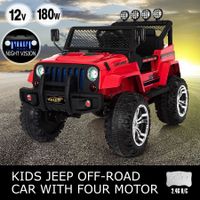 Electric Ride on Toy Jeep Remote Control Off Road Kids Built-in Songs - Red