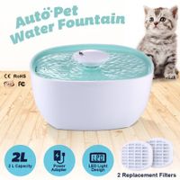 2L Automatic Dog Drinking Fountain Dispenser Pet Cat Water Feeder Bowl w/LED Light
