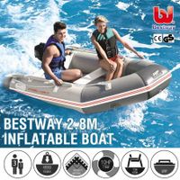 Bestway 2.8M Inflatable Boat Fishing Kayak Rib Dinghy Tender Raft W/Oars
