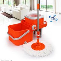 360 Degree Spin Mop & Spin Dry Bucket with 4 Mop Heads