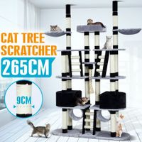 XL Cat Tree Scratching Post Sisal Pole Climbing Furniture House Gym Multi Level 265cm