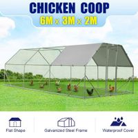 Chicken Run Coop Rabbit Hutch Guinea Pig Cage Cat Duck Hen Chook Enclosure - 6mx3m