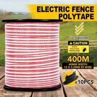 400M Polytape Electric Fence Stainless Steel Wire Energiser Insulator 40MM Width