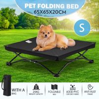 Dog Trampoline Bed Elevated Puppy Cat Hammock Pet Doggy Sleeping Camping Cot Canvas Cover S