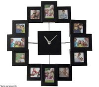 Photo Frame Wall Clock - Black