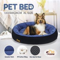 Round Pet Dog Cat Bed Mattress Puppy Pad Mat Washable Warm Kennel Cushion XL