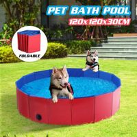 120CM X 30CM Foldable Dog Pool Pet Swimming Bathing Tub for Puppy Cats Kids
