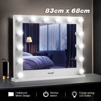 Maxkon Hollywood Style Makeup Mirror 14 LED Lights Vanity Mirror w/Dimmer Control - White
